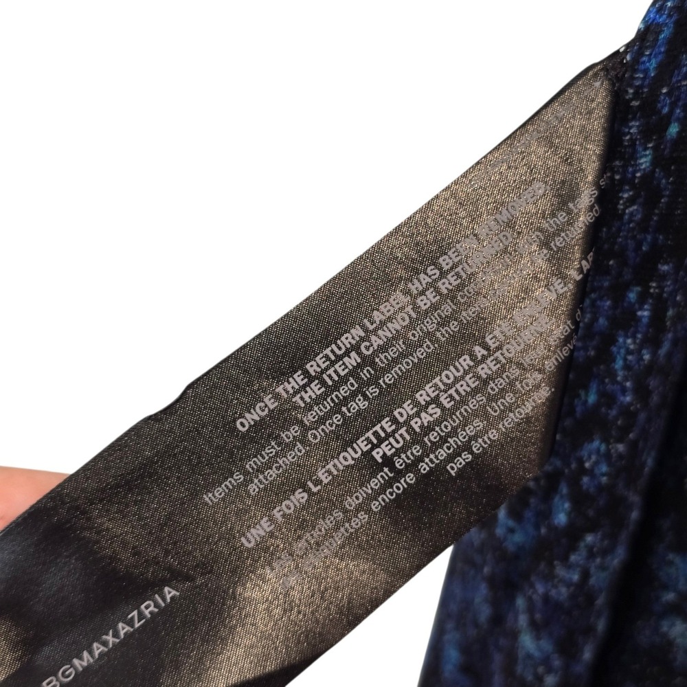 BCBGMAXAZRIA Wrap Dress Women Small Blue Black Space Dye Knit Long Sleeve NEW - Picture 4 of 8